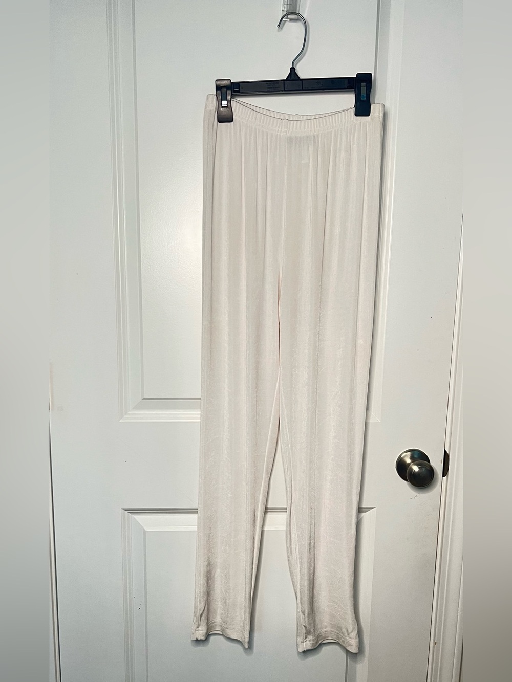 Slinky Brand Knit Slinky Pants White Elastic Waist Travel Casual Career Sz XS